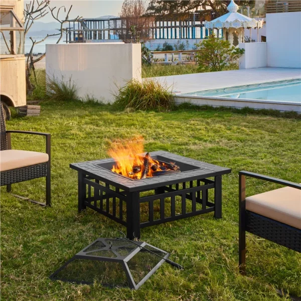 Steel Charcoal and Wood Burning Fire Pit